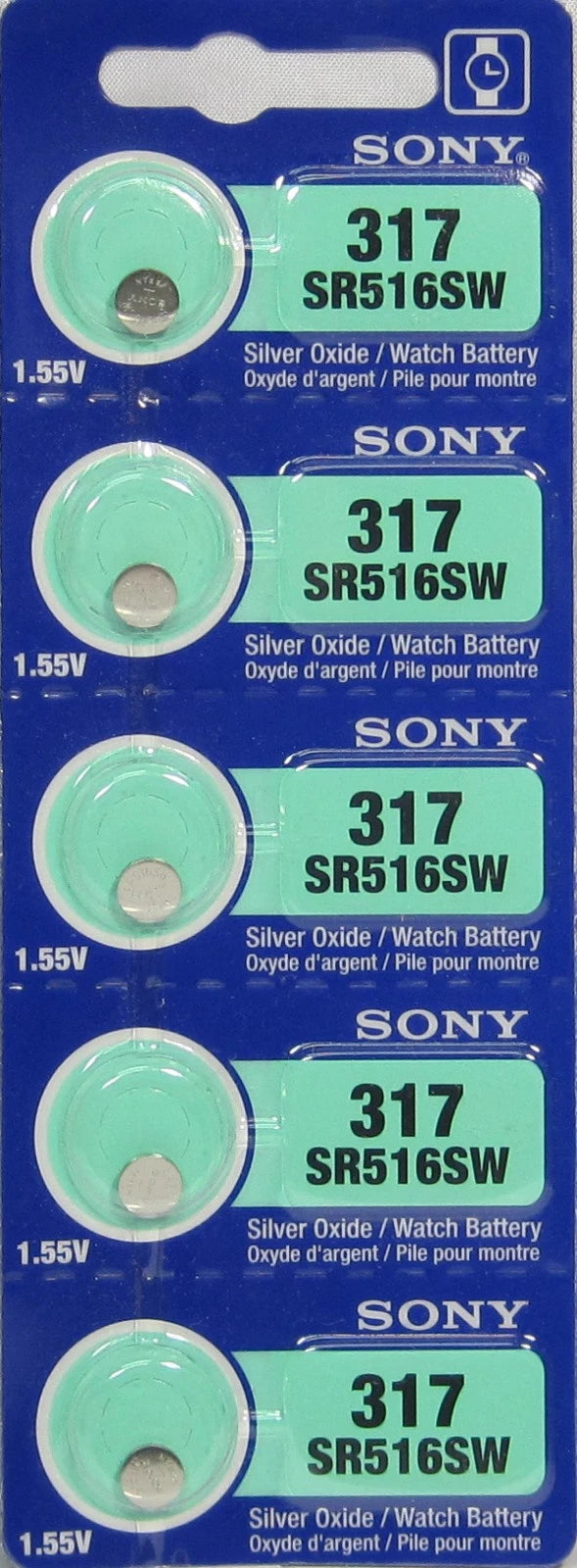 10 Sony Silver Oxide SR516SW SR516W SR516 1.55V Watch Battery