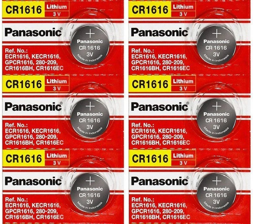 Panasonic CR1616 1616 Lithium Coin Button Batteries, 6 Count