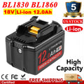 12.0Ah For Makita 18V Lithium-Ion Battery BL1830 BL1850 BL1860 BL1890 Power Tool