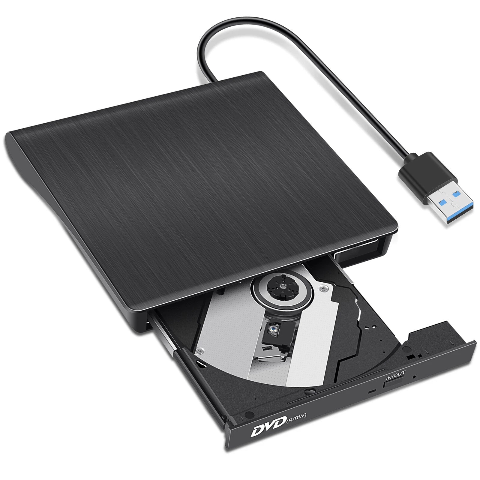 External DVD RW CD Writer Drive USB 3.0 Slim Burner Reader Player for Laptop PC