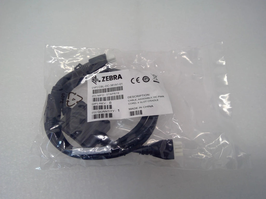 Zebra CBL-DC-381A1-01 Cable Assembly DC Power Cord for 4-slot Cradle