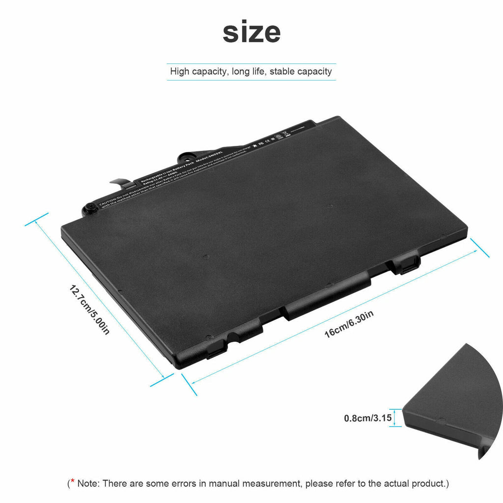 Replacement For HP EliteBook 820 G3 G4 725 G3 Battery 44Wh SN03XL HSTNN-DB6V