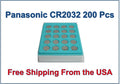 200 Pcs Fresh Panasonic Lithium ECR2032 CR2032 CR 2032 3V Battery