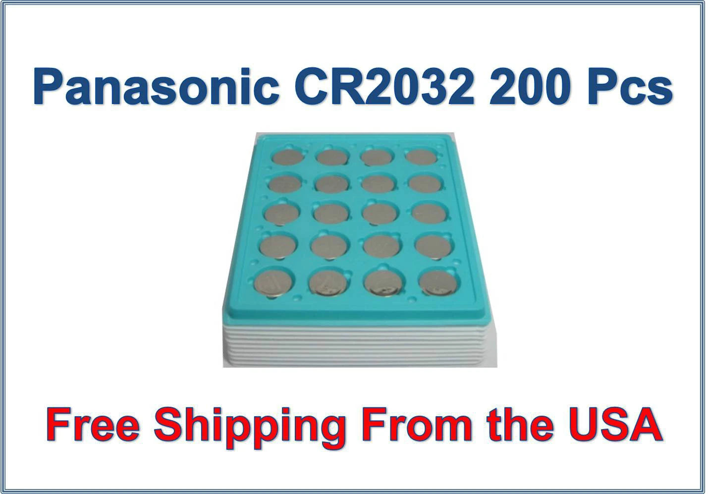 200 Pcs Fresh Panasonic Lithium ECR2032 CR2032 CR 2032 3V Battery