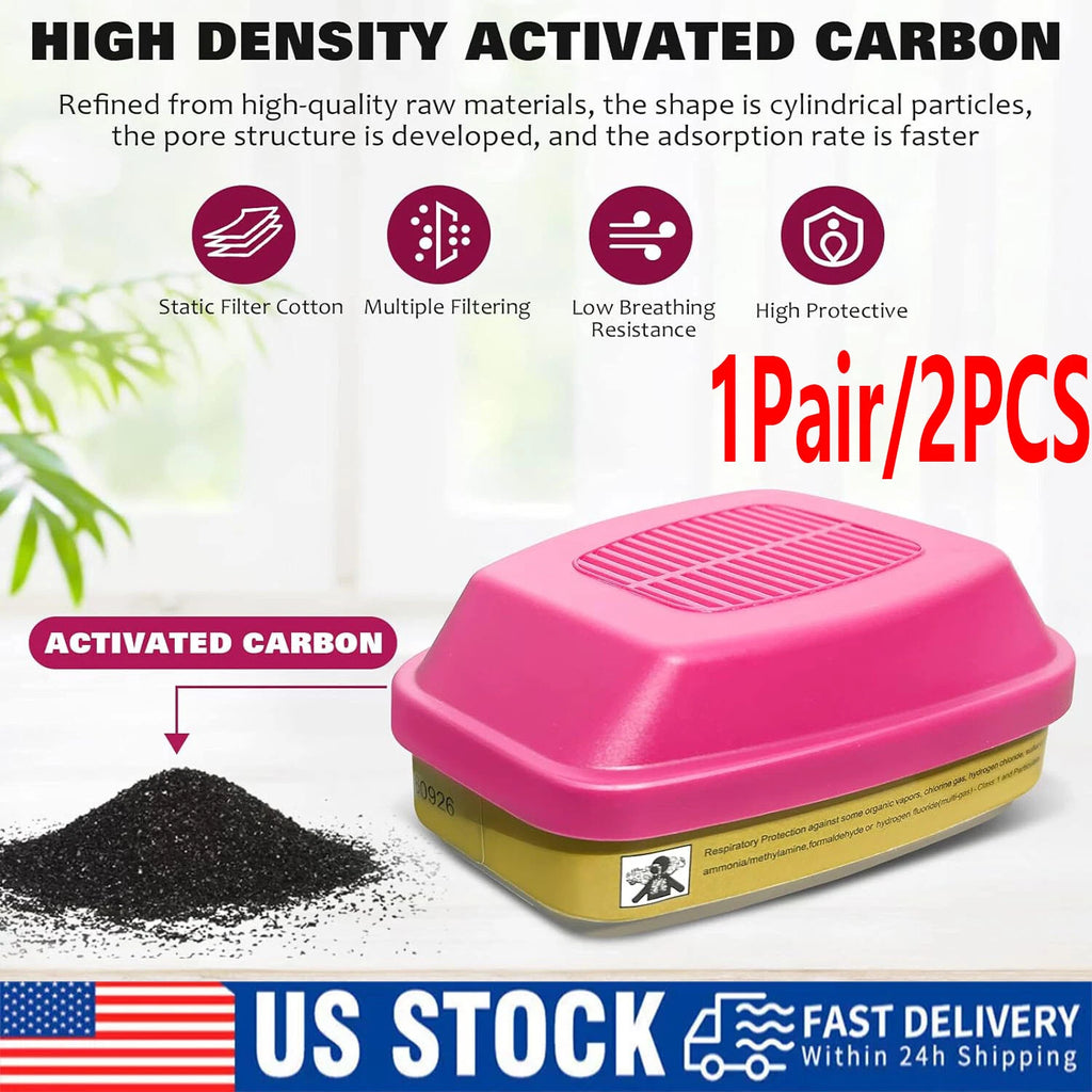 2PCS Replacement for 3M 60923 Organic Vapor Acid Gas Cartridge P100 Filter