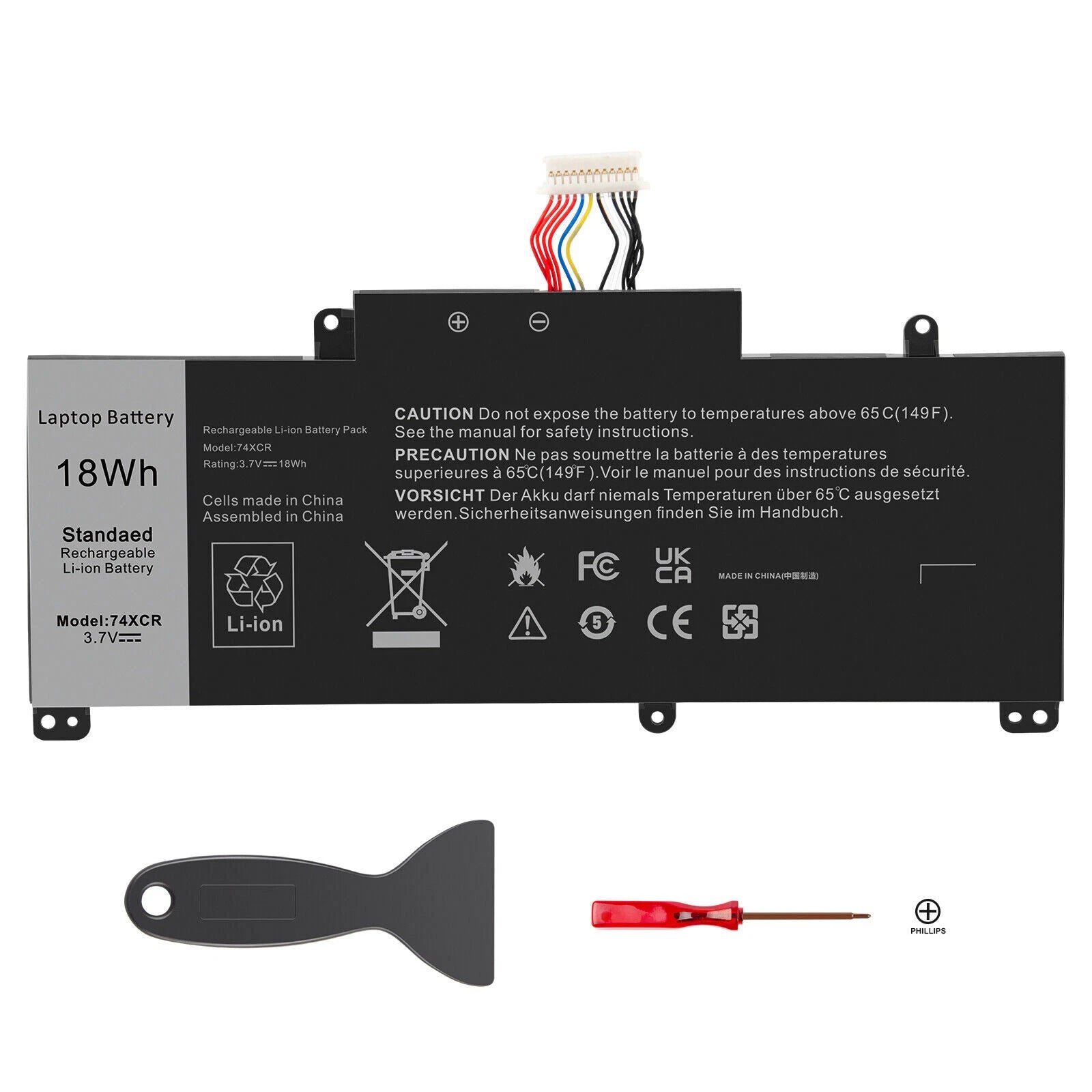Laptop Battery for Dell Venue 8 Pro 5830 T01D Tablet 74XCR 074XCR VXGP6 18Wh