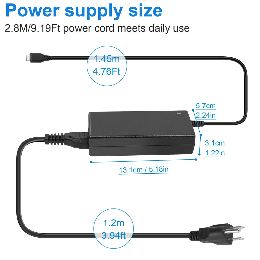 90W USB-C Adapter Charger For Dell Chromebook 3100/3400/3380/7410/3110 65W TypeC