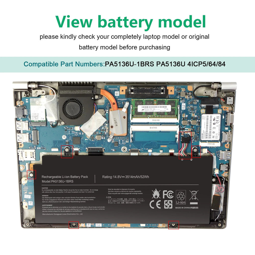 PA5136U-1BRS Battery for Toshiba Portege Z30 Z30-A Z30-B Z30-A1301 Z30-AK04 US