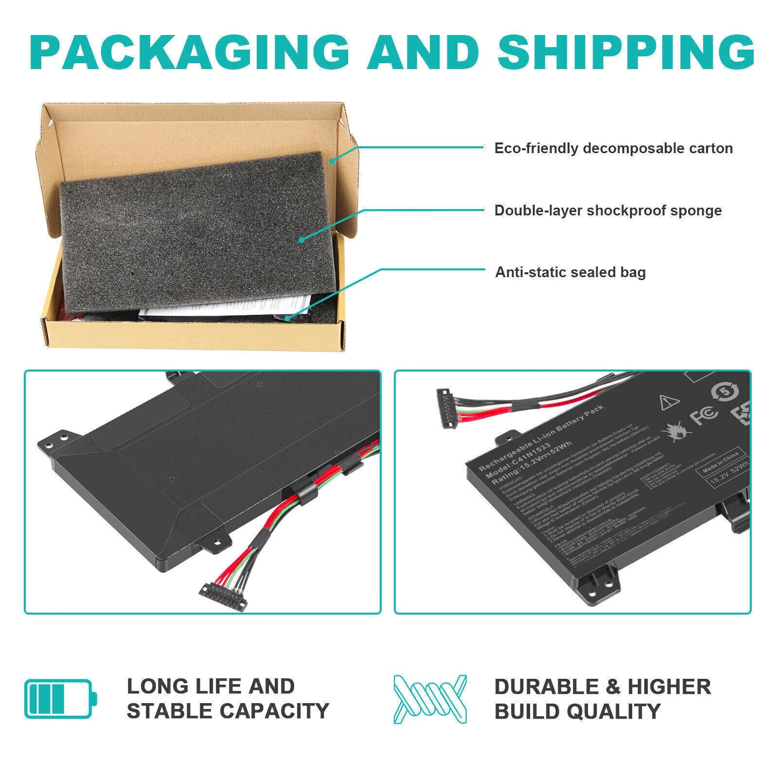 C41N1533 Battery For ASUS ZenBook Flip UX560U UX560UX Series Q524U Q534U Q504UQ