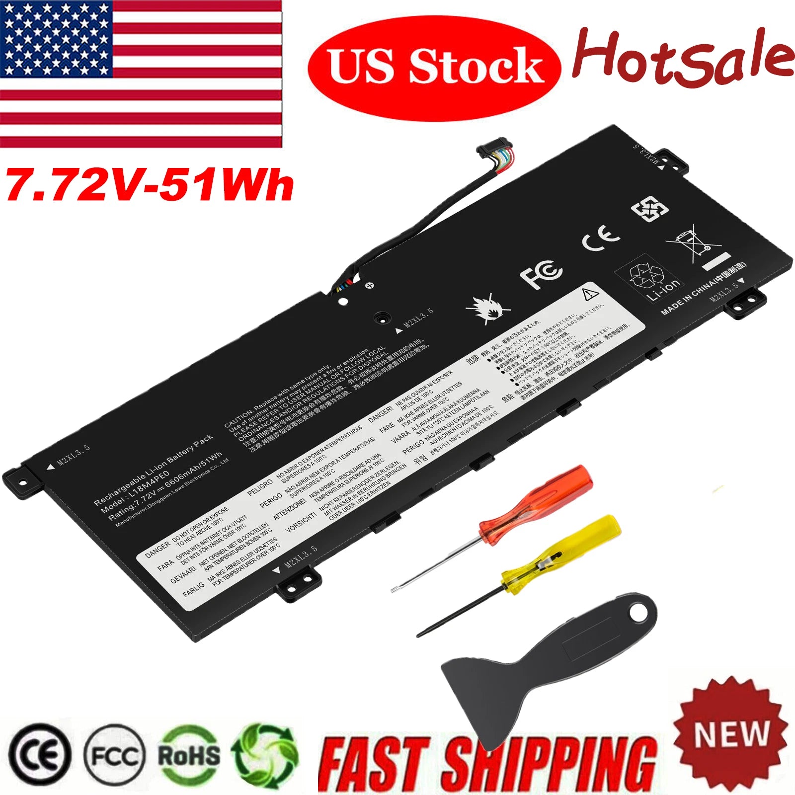 L18M4PE0 L18L4PE0 Battery For Lenovo Yoga C740-14IML 5B10W67296 5B10U40209 51Wh
