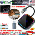 ?2 in 1 Wireless Apple CarPlay/Android Auto Adapter Dongle USB /Type C Plug&Play