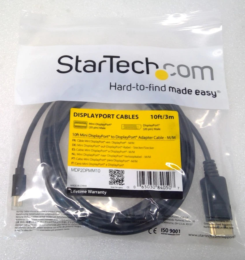 LOT OF 10 NEW Startech 10 ft Mini DisplayPort to DisplayPort Adapter Cable -M/M