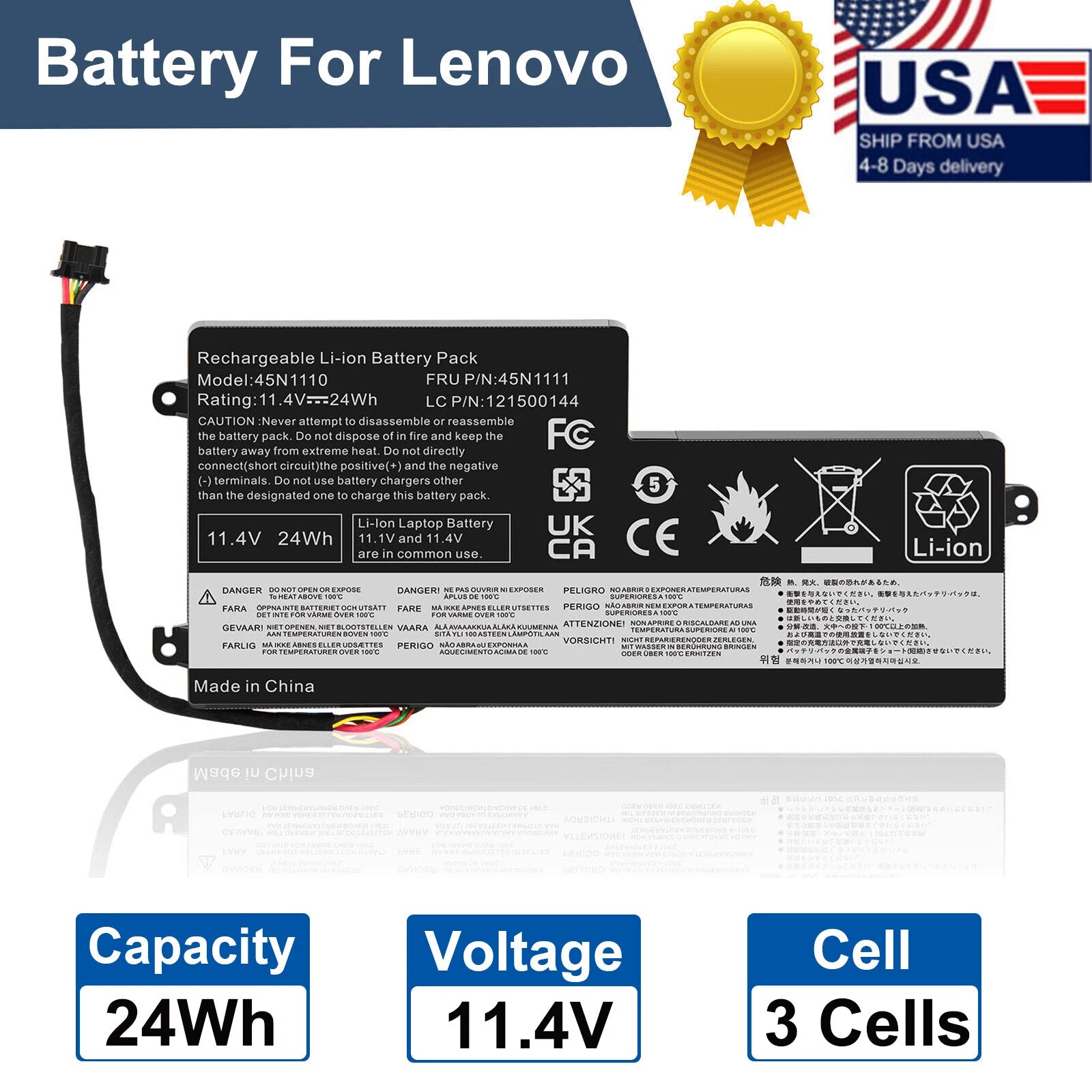 Replace 45N1773 Battery For Lenovo ThinkPad T440 T450 T450S T460 45N1110 01AV459