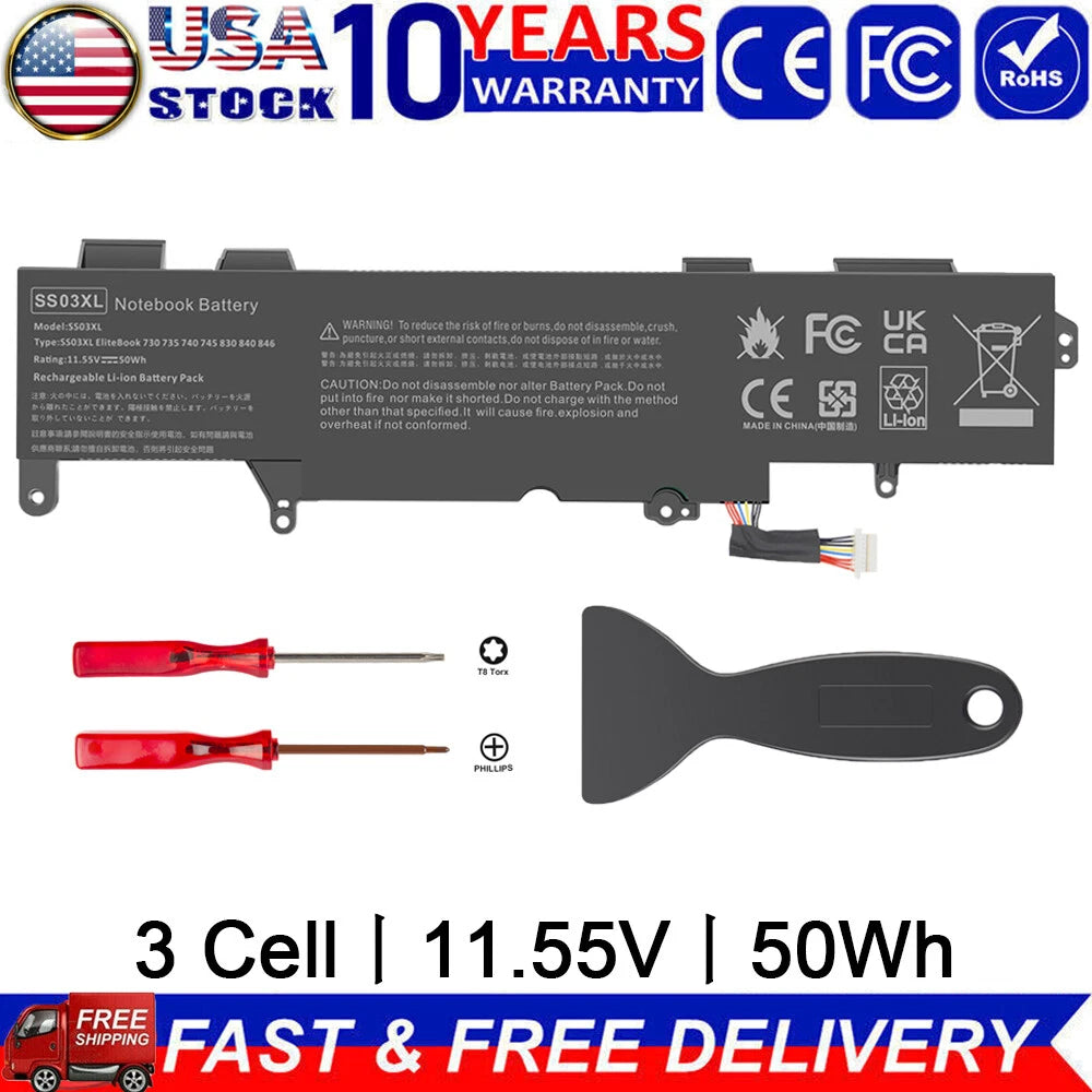 SS03XL SSO3XL Battery for HP EliteBook 745 830 836 840 846 G5 933321-855 Charger