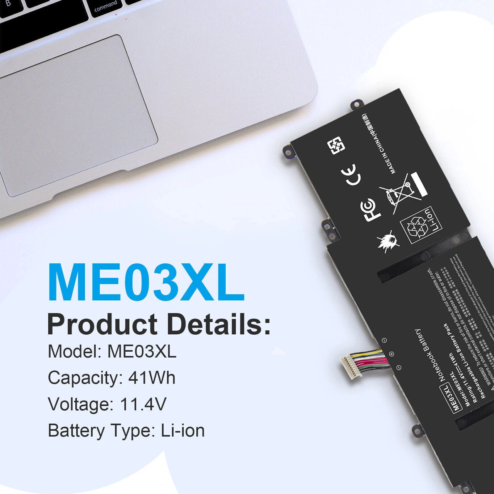 ?ME03XL Battery For HP Stream 13-c 11-d Series 11-d000na 13-c002dx HSTNN-LB6O US