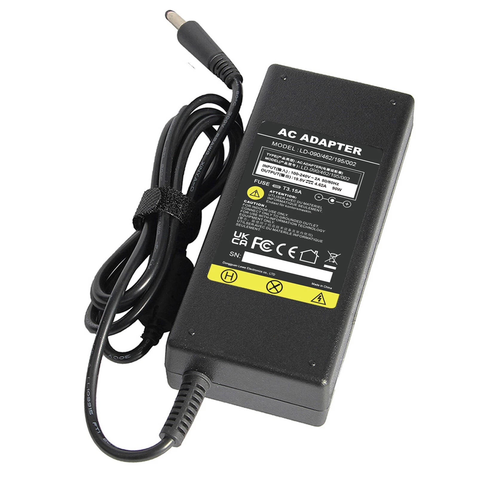 For Dell Inspiron 15 3520 3521 Ac Power Adapter Charger Laptop 65W 90W 19.5V