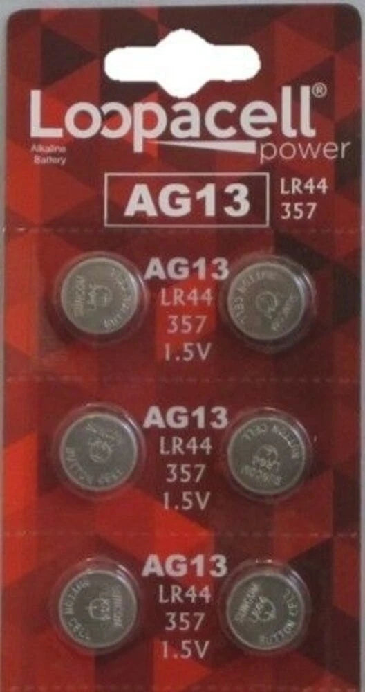LR44 BATTERY (6 piece) LR44 357 A76 L1154 AG13 357 Alkaline Loopacell Battery