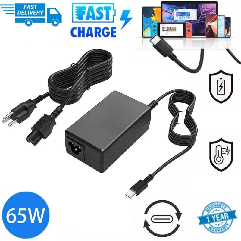 65W USB-C Laptop Charger For HP AI PC OmniBook 5 X Flip EliteBook Power Adapter