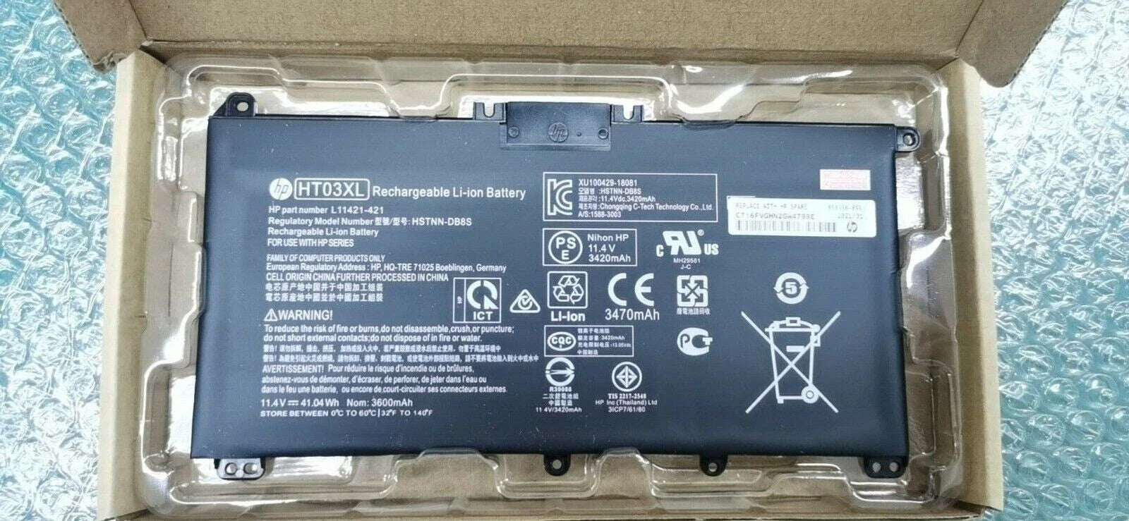 Genuine HT03XL Battery for HP Pavilion L11421-2C2 L11119-855 15-CS 15-DA 14-CE