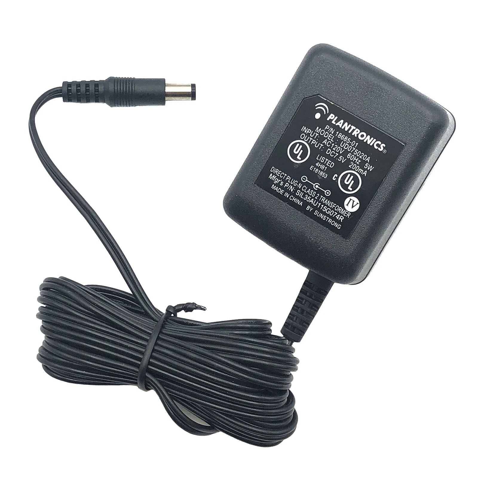 NEW Genuine Plantronics UD075020A AC Adapter 7.5V 0.2A Power Supply 18685-01 OEM