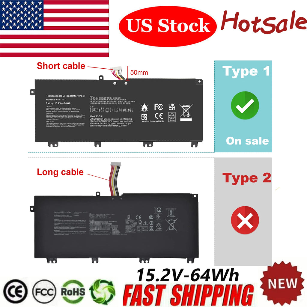 B41N1711 Battery for Asus ROG Strix GL703VD GL503 GL503VM GL503VD FX503VM 64Wh