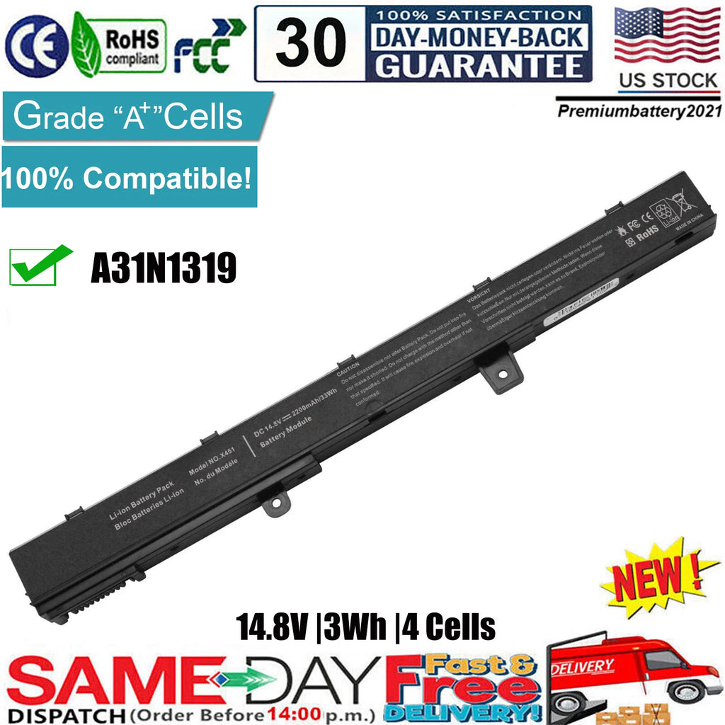 Battery for Asus X451M X451MA X551M X551MA D550M D550 A31LJ91 X45LI9C Laptop PC