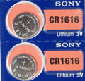 2 Pcs SONY CR 1616 3v Lithium Batteries CR1616