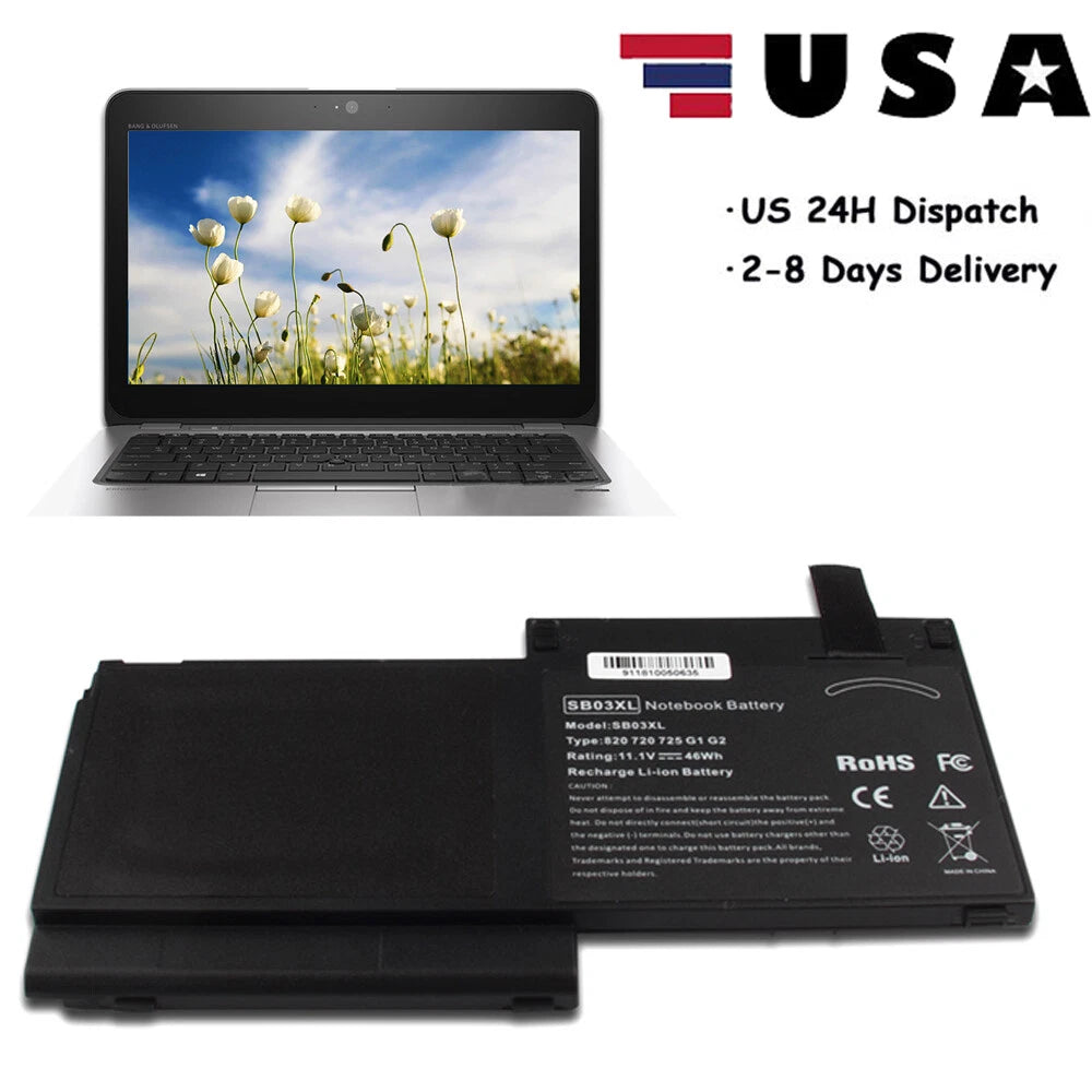 Battery SB03XL SB03026XL For HP EliteBook 720 G1 G2,725 G2 G3, 755 G3, 820 G1 G2