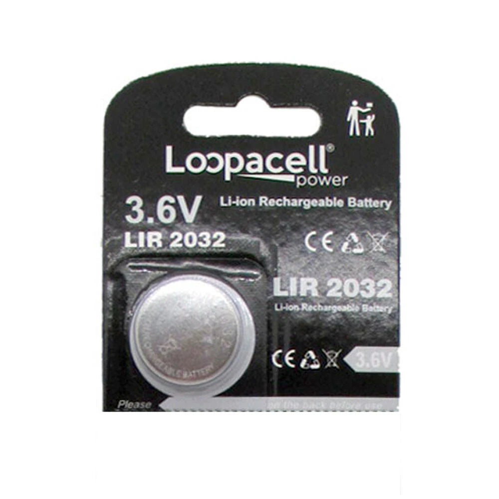 Loopacell LIR2032 2032 Li-ion Lithium Rechargeable 3.6V Coin Cell 3 Batteries