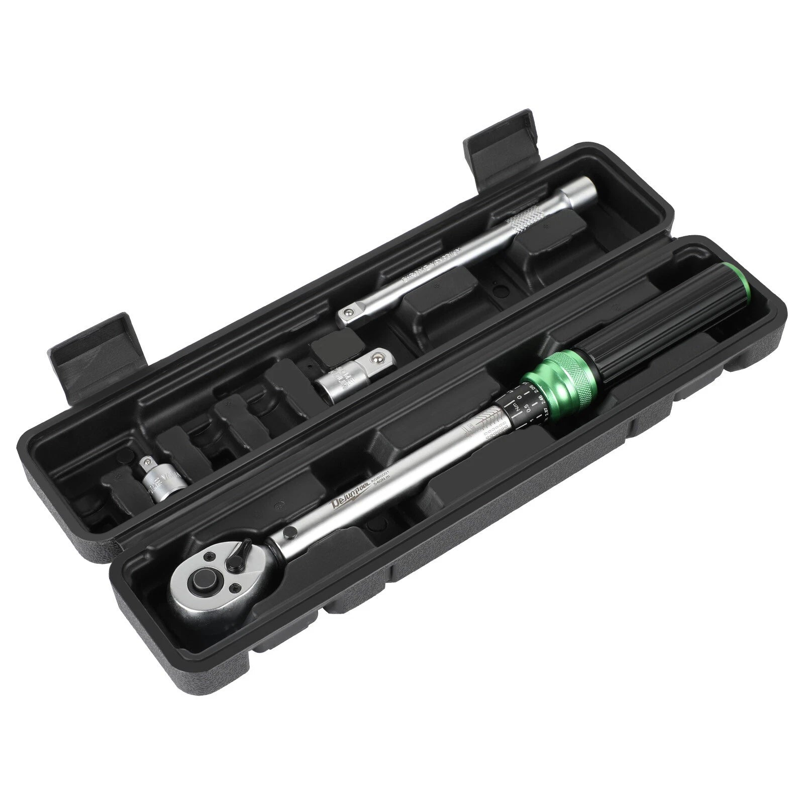 ?3/8"Drive 5-60NM Torque Wrench Adjustable Torque Wrench W/ 1/2'' &1/4'' Sockets