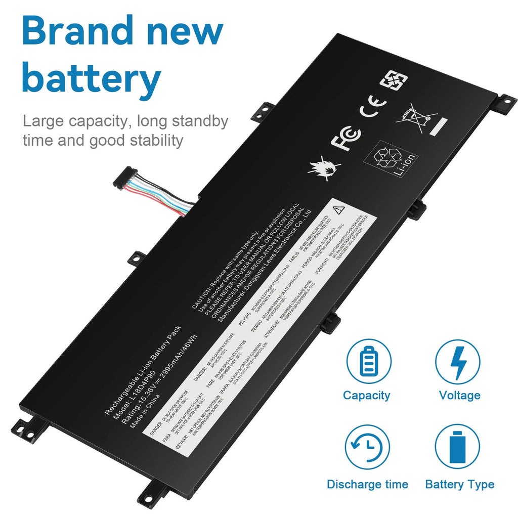 Battery For Lenovo ThinkPad L13 L13 Yoga L18C4P90 L18D4P90 L18M4P90 02DL030 46WH