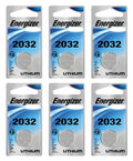 6X Energizer CR2032 Batteries 3v Lithium Carded Coin Button Battery Fresh