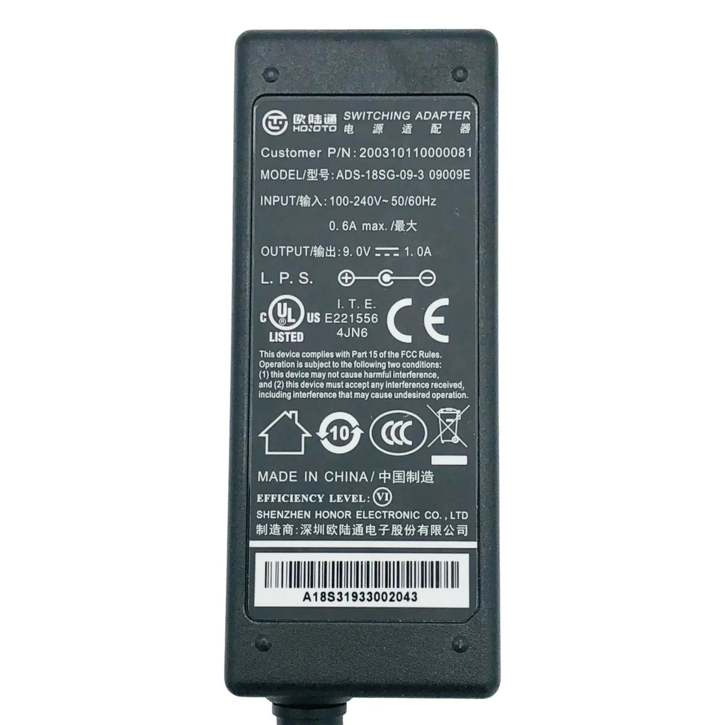 New Original Hoioto AC Adapter 9V 1A 9W 5.5x2.1 ADS-18SG-09-3 Laptop Power