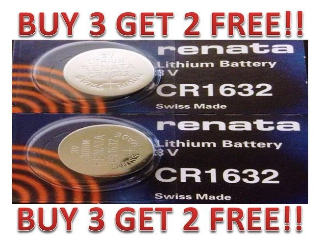 CR 1632 RENATA WATCH BATTERY(2 piece) ECR1632 FREE SHIPPING BUY 3 GET 2 FREE!!
