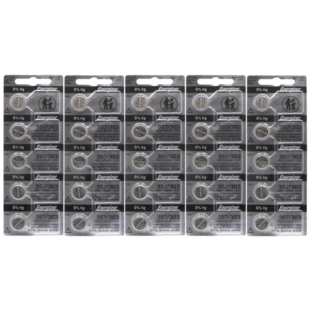 Energizer 357/303 Silver Oxide Coin Cell Batteries SR44SW Pack Of 25 USA SELLER