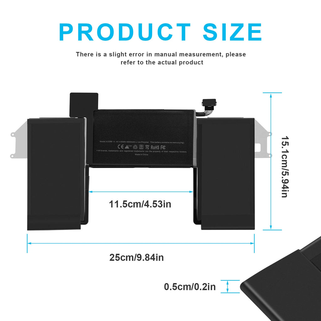 ?A2389 Laptop Battery for Apple MacBook Air 13" A2337 Air M1 Entry 2020 EMC 3598