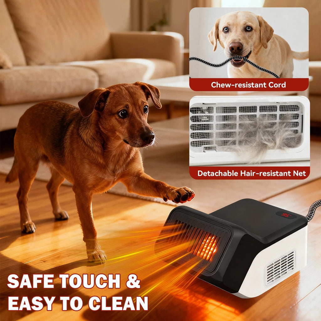 Dog House Heater With Thermostat,300/600W Pet Heater w/ Safe Overheat Protection