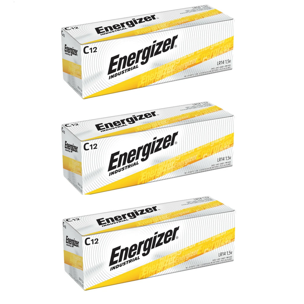 36 Energizer Industrial C Alkaline Batteries (EN93, LR14)