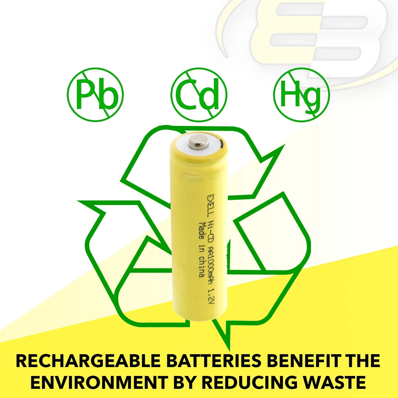 50x Exell AA 1.2V 1000mAh NiCD Button Top Rechargeable Batteries For Lawn Lamps