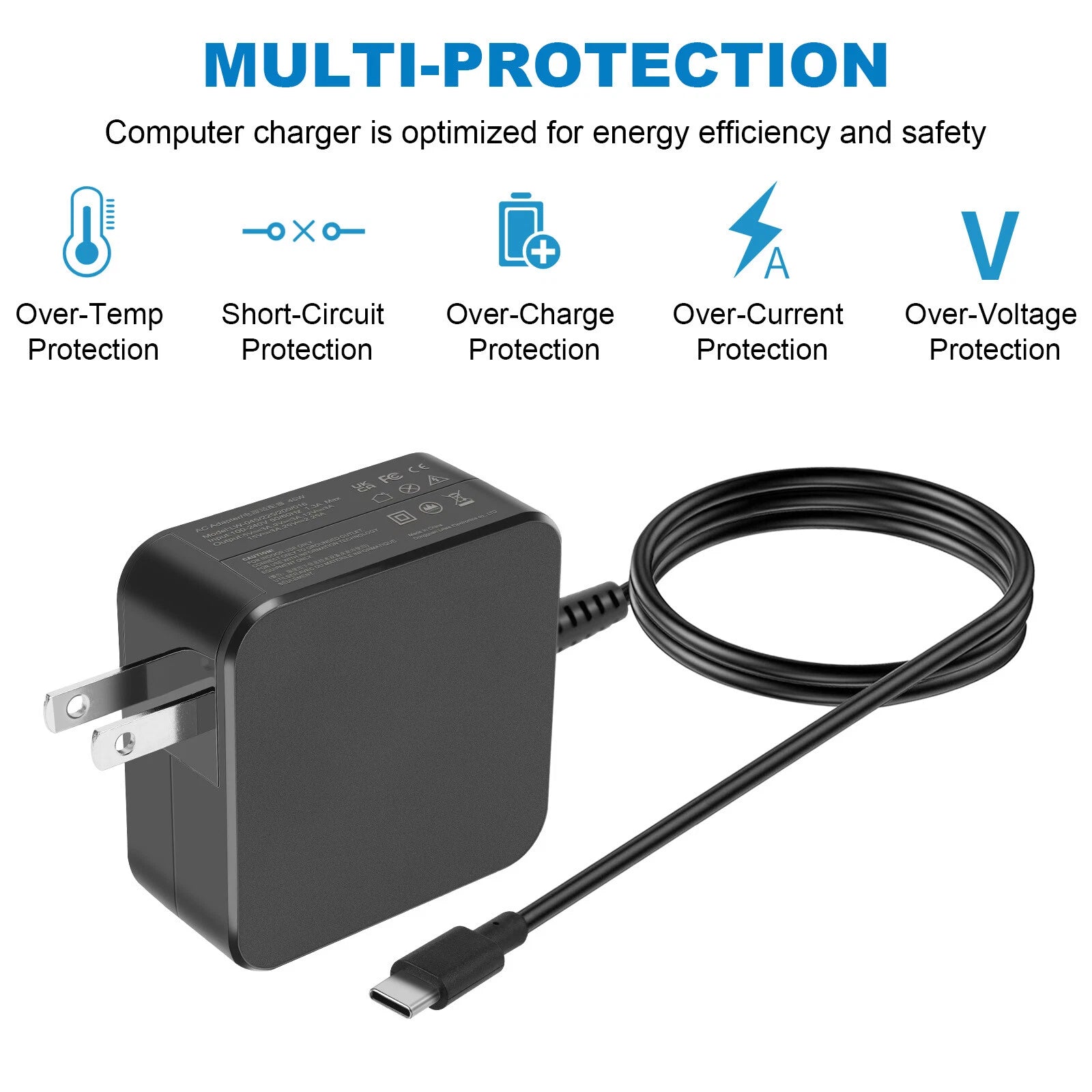 For Dell 45W AC Adapter Charger USB-C Type C XPS 13 9365 9370 9380 9300 9310