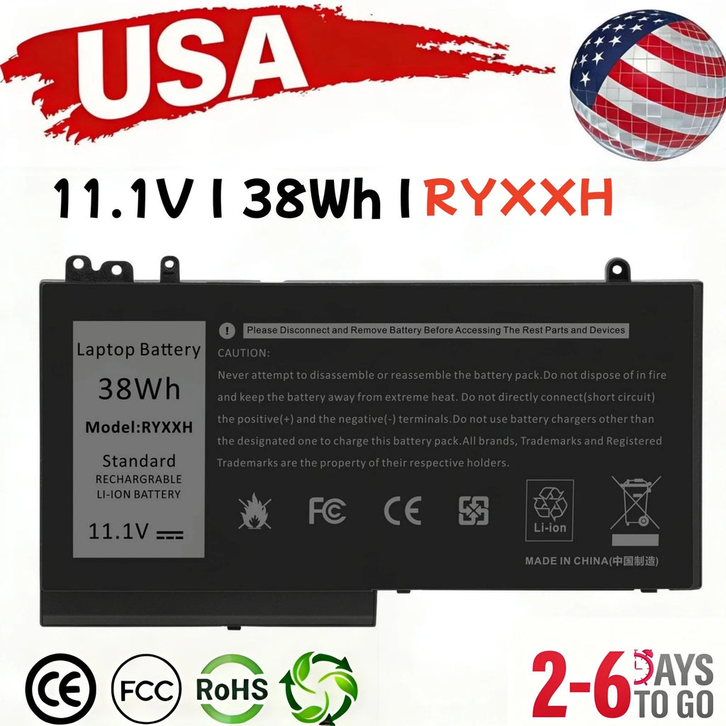 LOT 1-50pcs RYXXH 38Wh Battery for Dell Latitude E5250 E5450 E5550 11 3150 3160