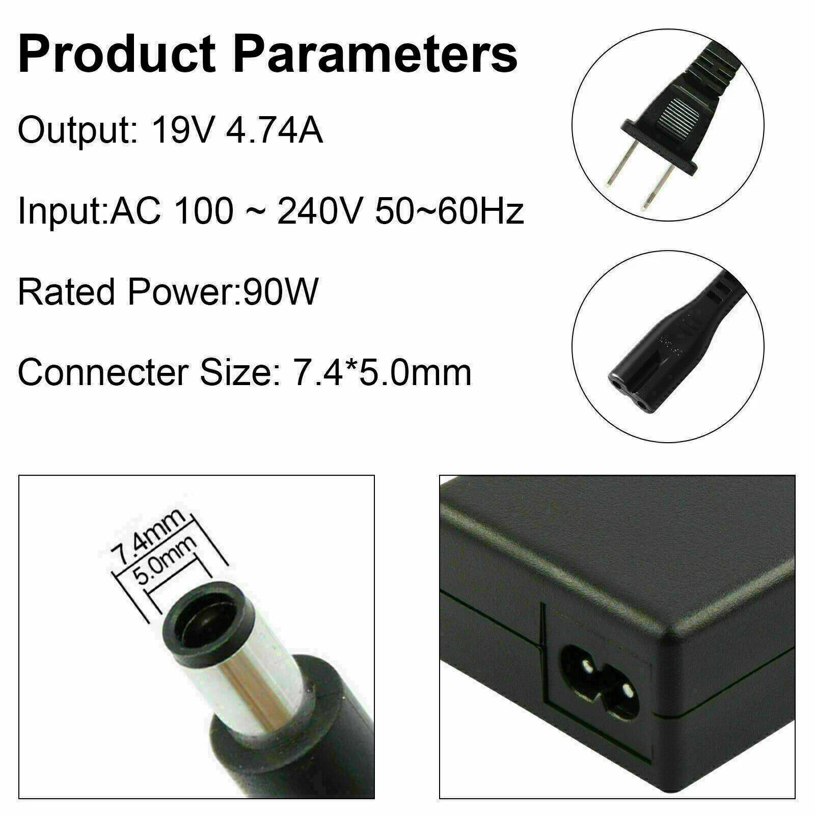 90W Adapter Laptop Charger for HP Elitebook 8470p 8460p 8440p 8460w 8560w 8570wp