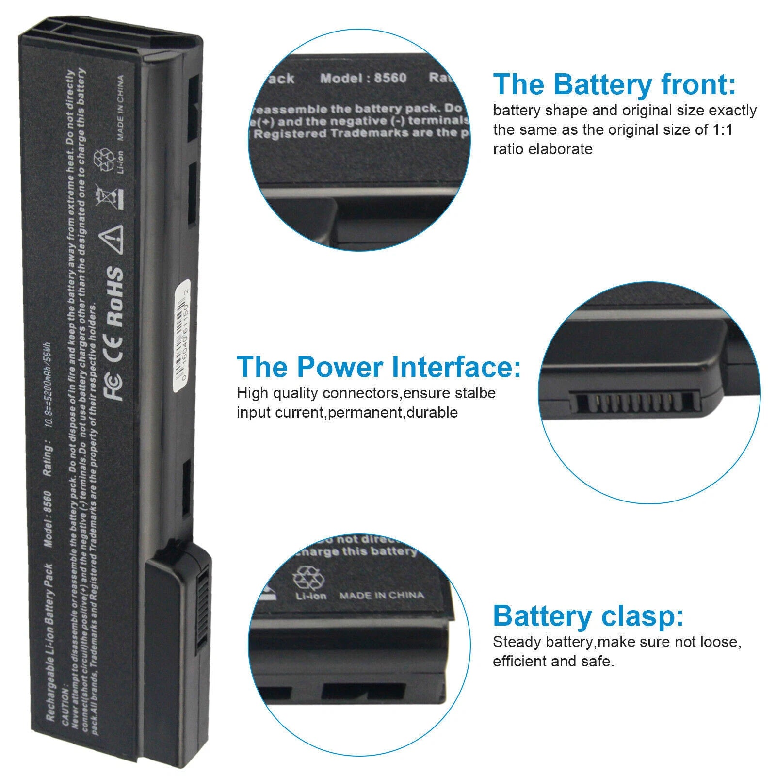 Battery for HP EliteBook 8460W 8460P 8560P 8470P Prob 6560b 6460b 6360b CC06XL