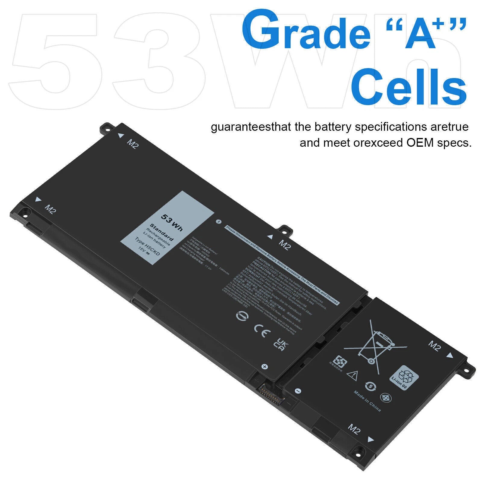 H5CKD JK6Y6 Battery For Inspiron 5300 5401 5408 Latitude 3410 3510 Vostro 5300