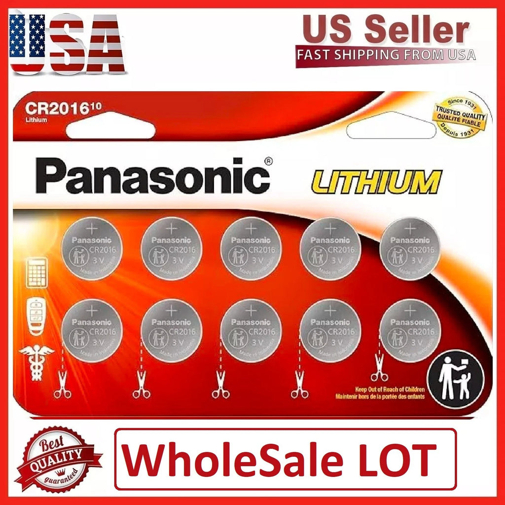 LOT 10-100 Panasonic LITHIUM BATTERY 3V CR2016 2016 BR2016 DL2016 Button Cell