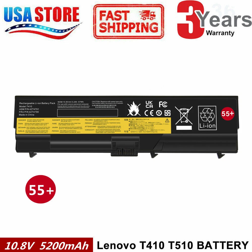 6Cell Battery For Lenovo ThinkPad T410 T420 T510 T520 W510 W520 SL410