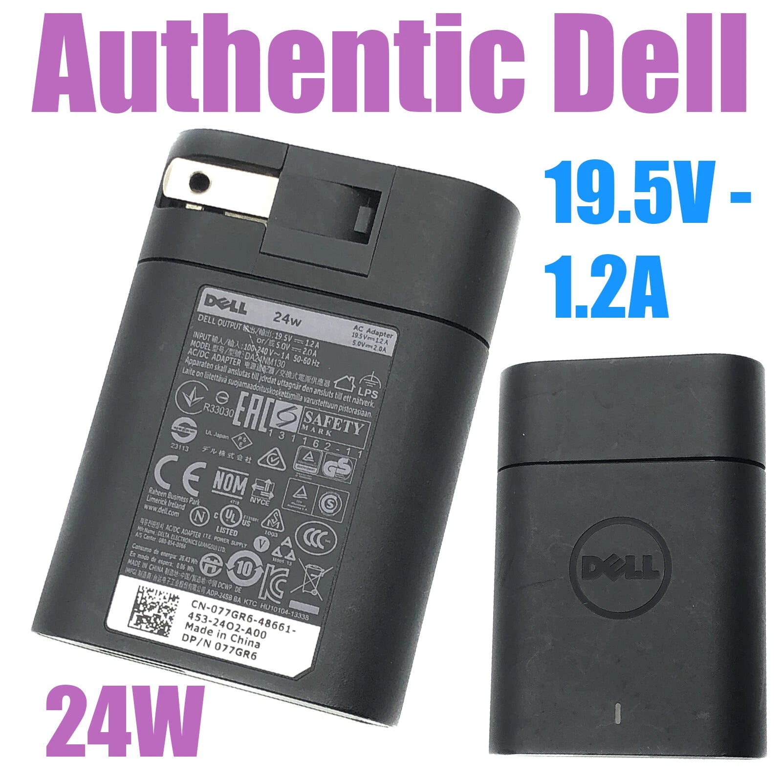 NEW Original DA24NM130 KTCCJ AC Adapter O77GR6 For Dell Venue 11 Pro 11i 8 7