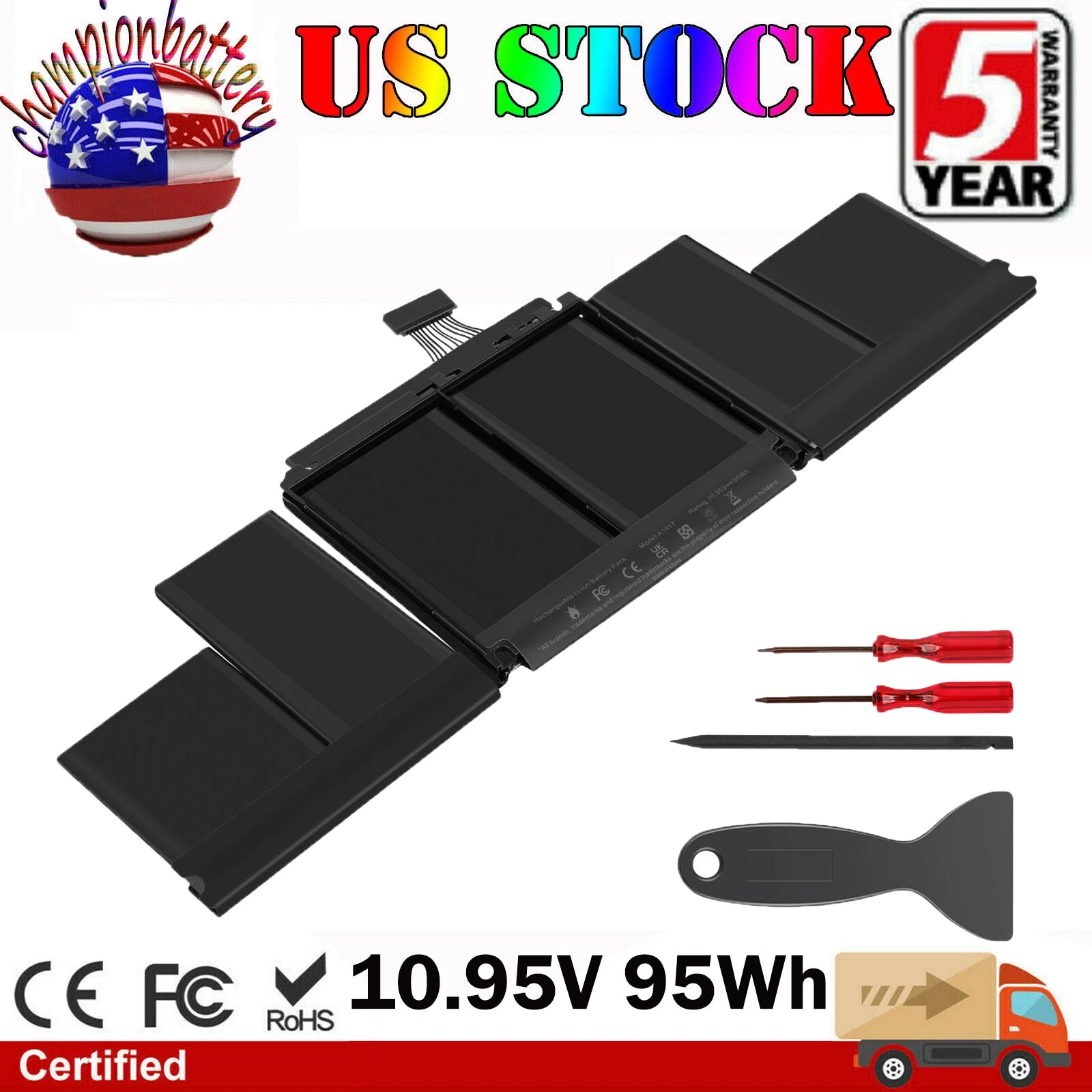 A1417 A1398 Battery For Apple Macbook Pro 15 Retina Mid 2012 Early 2013 95Wh