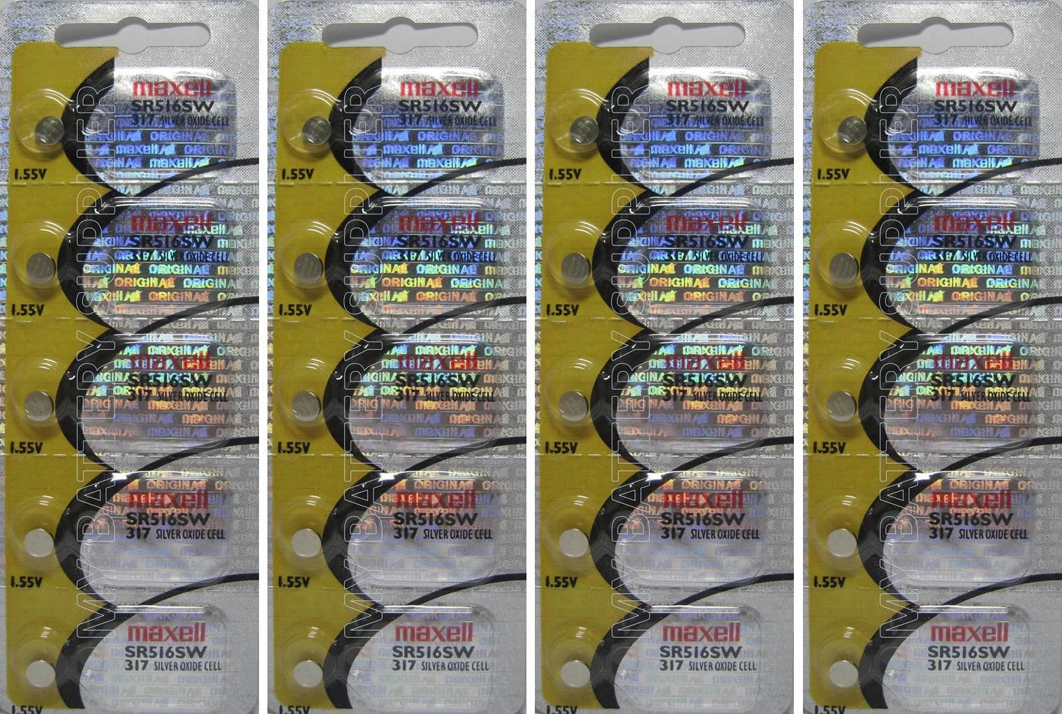 Maxell 317 Silver Oxide 20 Batteries (SR516SW)