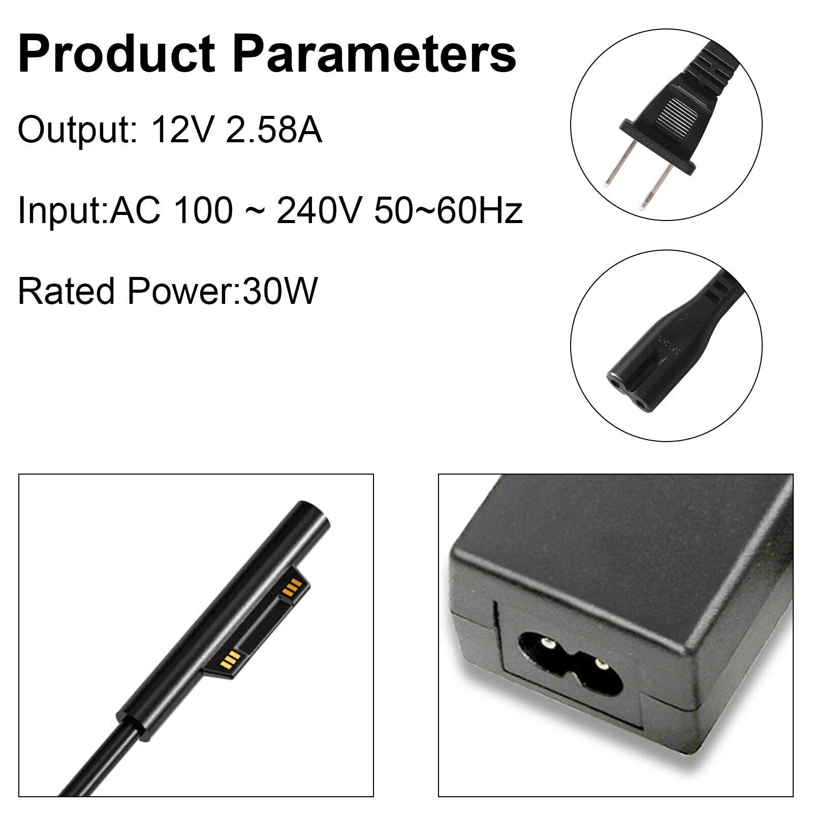For Microsoft Surface 2 3 /Pro 1 2 3 4 5 6 7 8/Book/ RT/ Laptop Charger Adapter